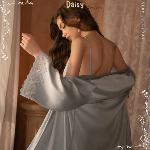 [Hỏa Tốc, Bảo Mật] Áo Choàng Ngủ (Ko Váy) Khoác Ngoài Váy Ngủ Sexy Gợi Cảm Phối Ren Dài Tay Quyến Rũ Cao Cấp - Mã ACN001
