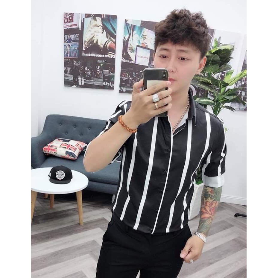 Áo Sơ Mi Kẻ Sọc Nam Tay Dài ANH DUY SHOP SMS01