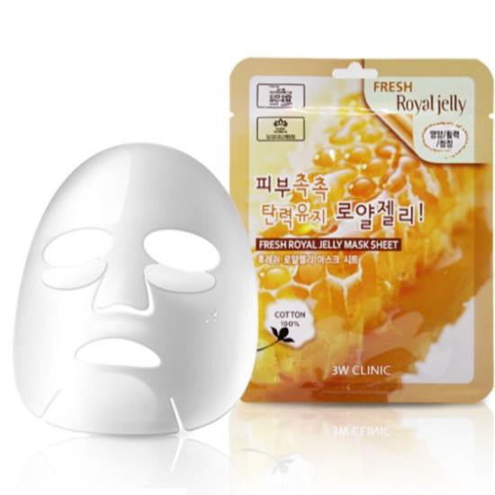 Mặt Nạ Chiết Xuất Sữa Ong Chúa 3W Clinic Fresh Royal Jelly Mask Sheet 23g - 3W085