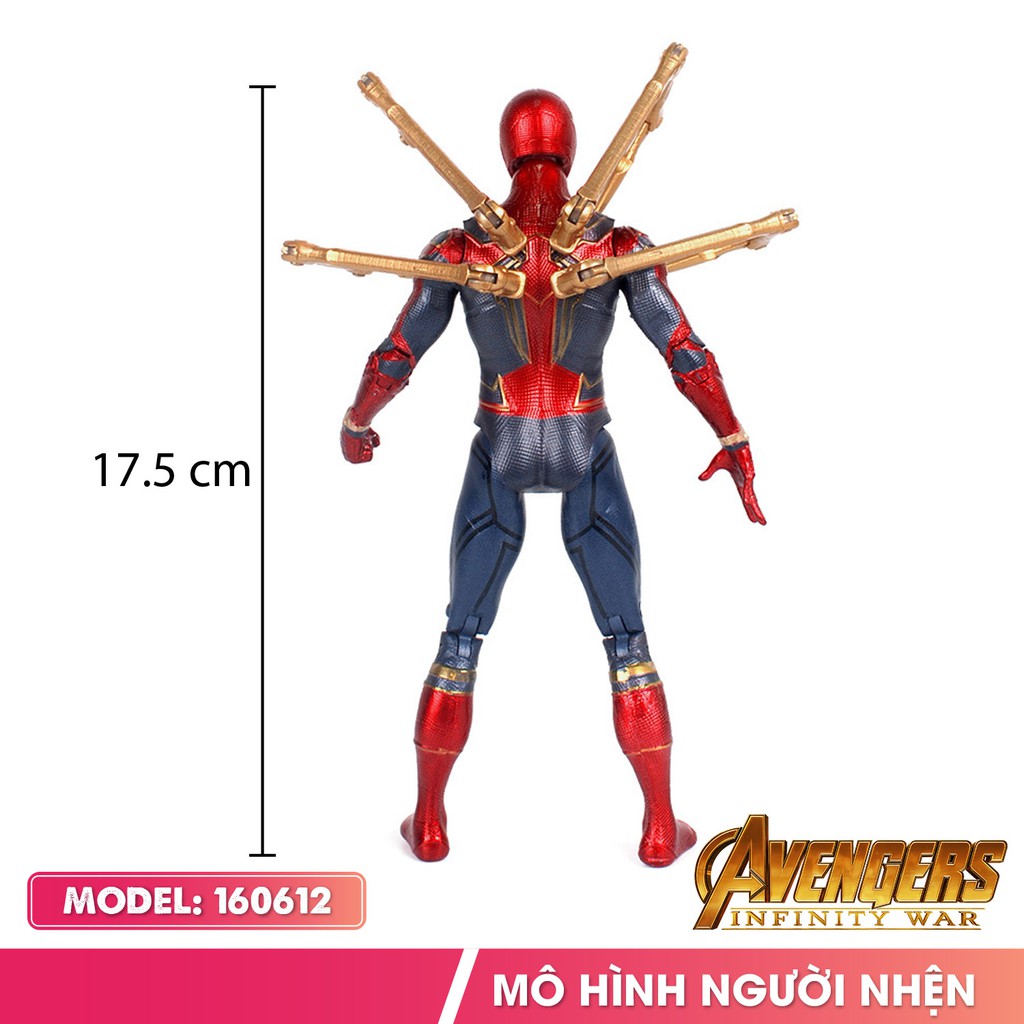 Đồ chơi mô hình người nhện Spider Man 160612 trong bộ giáp Iron Spider kèm đế nhựa có đèn