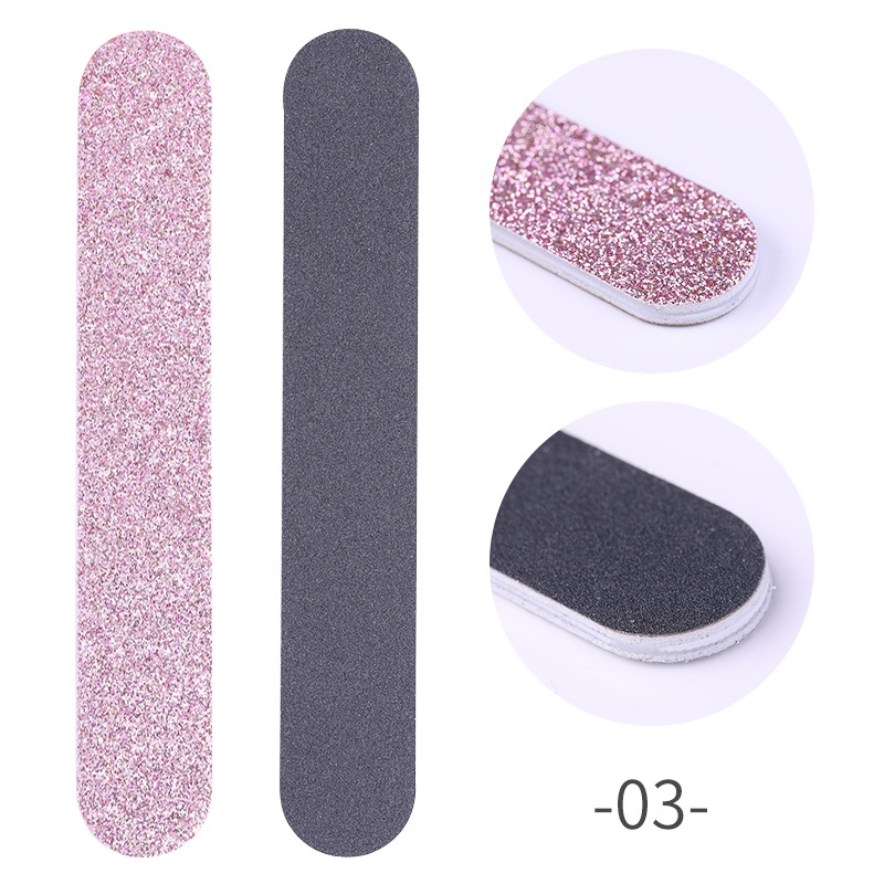 Cây dũa móng tay UR SUGAR đính kim tuyến màu bạc/hồng