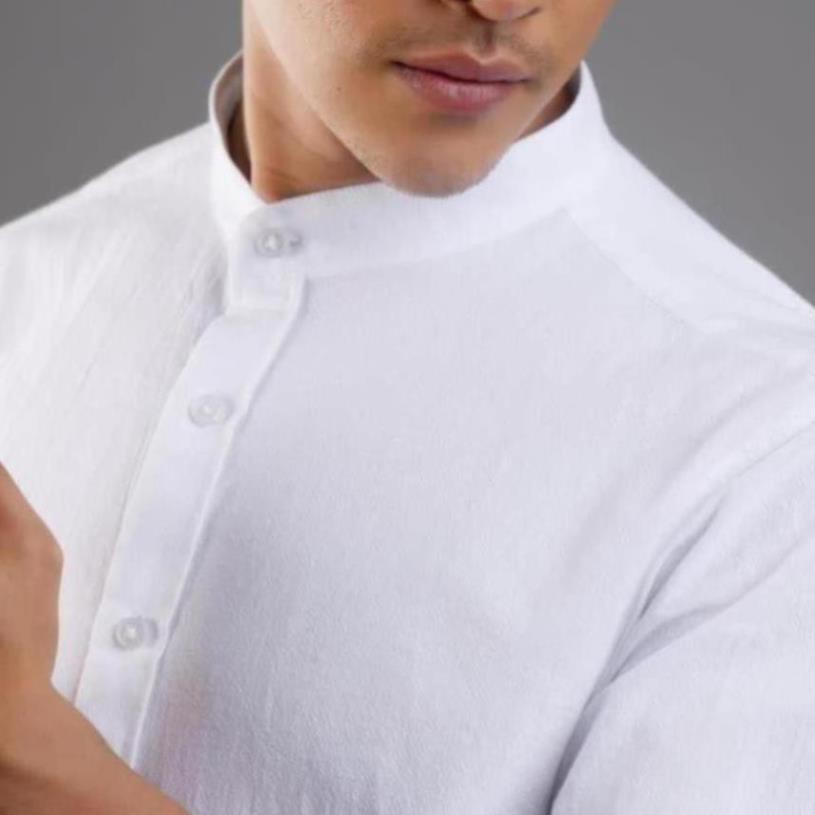 Áo sơ mi Đũi cổ tàu Galvin chất cotton đũi co giãn mát mịn chống nhăn co giãn SMGV135 - Leo Vatino | BigBuy360 - bigbuy360.vn
