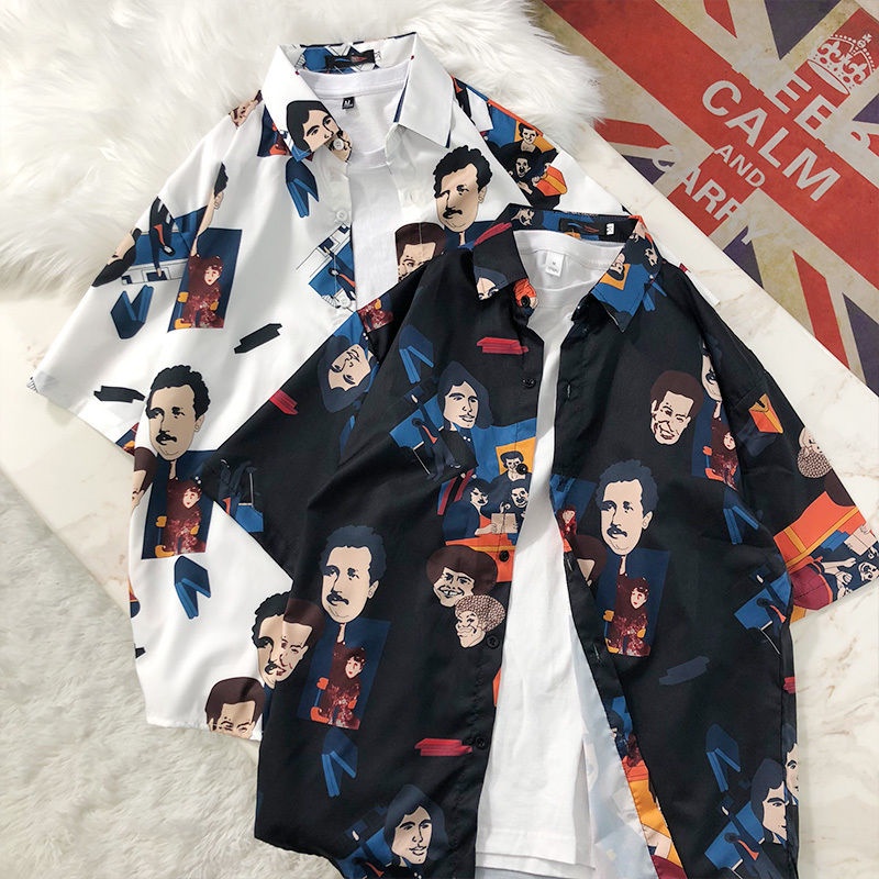(M-3XL) Áo sơ mi cặp đôi, giá rẻ, cộc tay rời, trẻ trung sinh viên, phong cách cá tính, hàng mới về