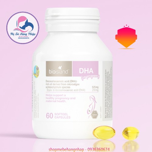 [Mẫu mới] Vitamin bổ sung DHA cho bầu bioisland - Biousland DHA for Pregnancy 60 viên