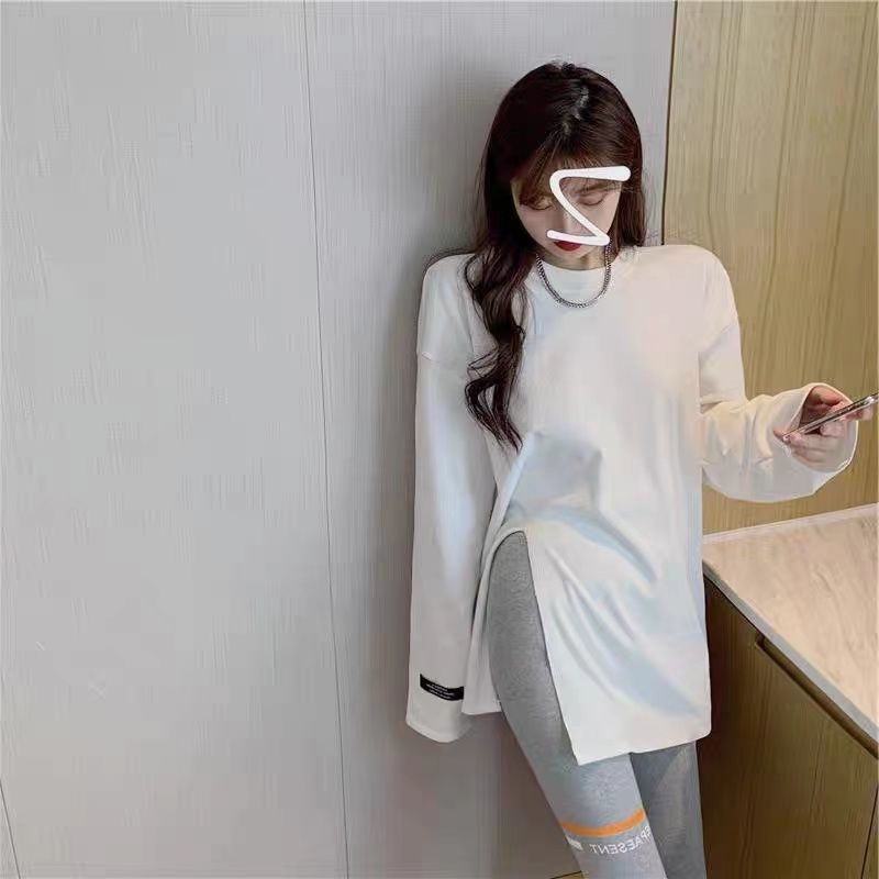 Jiashucheng Áo Nỉ Dài Tay Xẻ Tà Phong Cách Đức Thời Trang