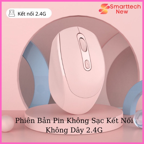 Chuột Bluetooth M107, Kết Nối Bluetooth 5.1 Hoặc Đầu Thu 2.4Ghz Yên Tỉnh, Pin Có Thể Sạc Lại