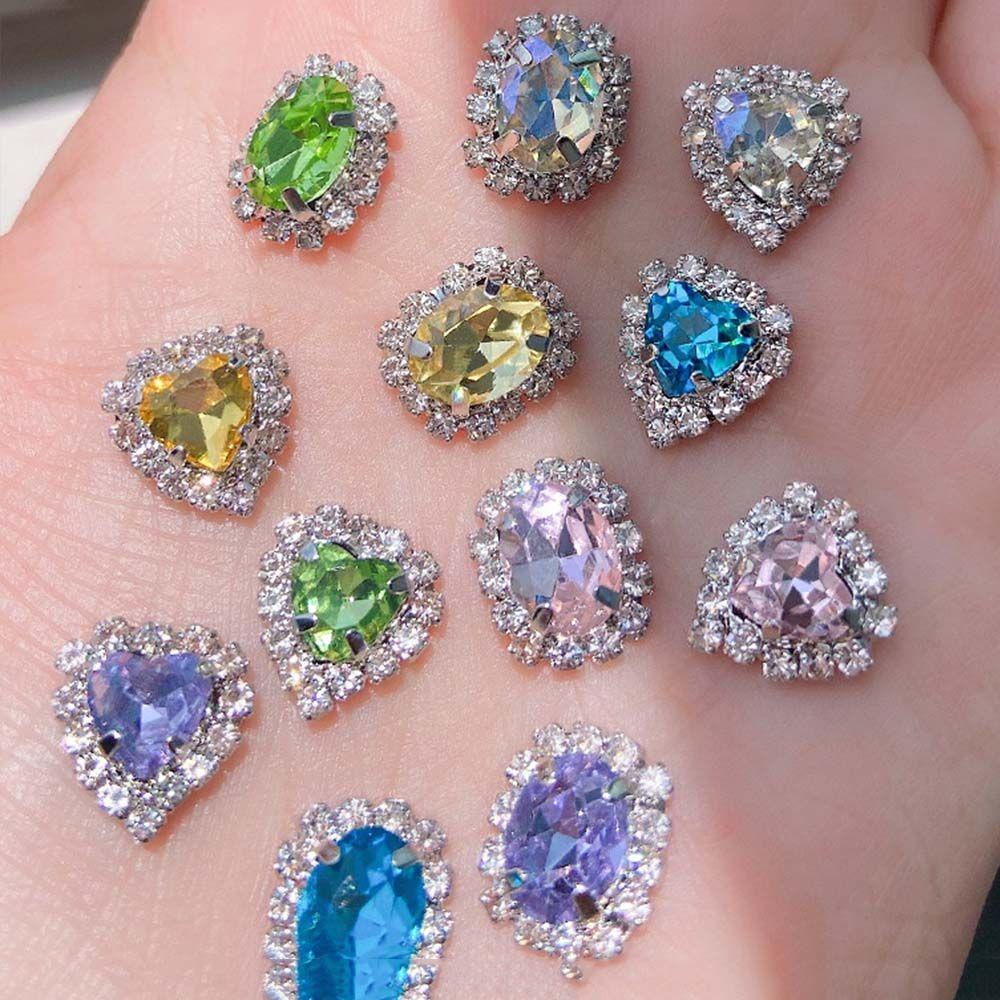 Móng Tay Giả Hình Trái Tim Trang Trí|Hạt Charm 3D Lấp Lánh Đính Móng Nghệ Thuật|Phụ Kiện Trang Trí Móng Tay Xinh Xắn