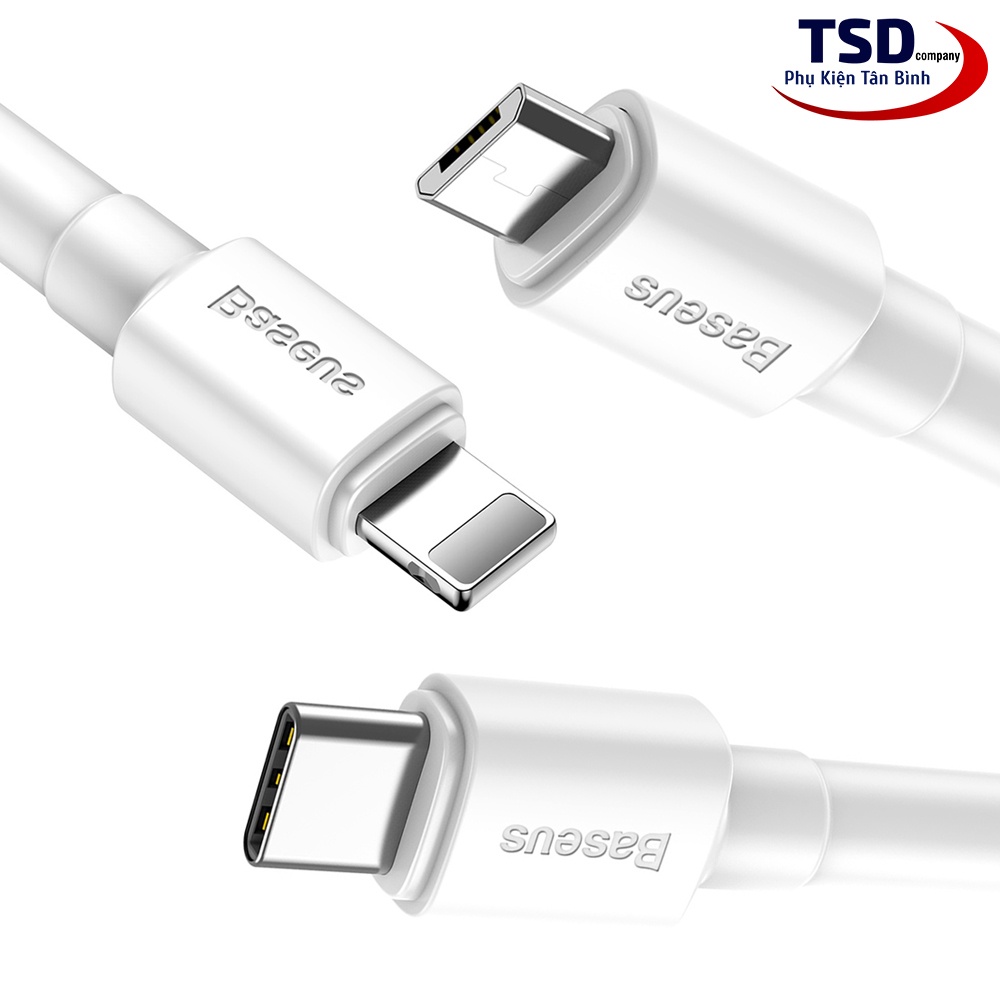 Cáp Sạc Nhanh Siêu Bền Baseus Mini White Dùng Cho Smartphone, Tablet ( Quick Charging &amp; Sync Data TPE Cable )