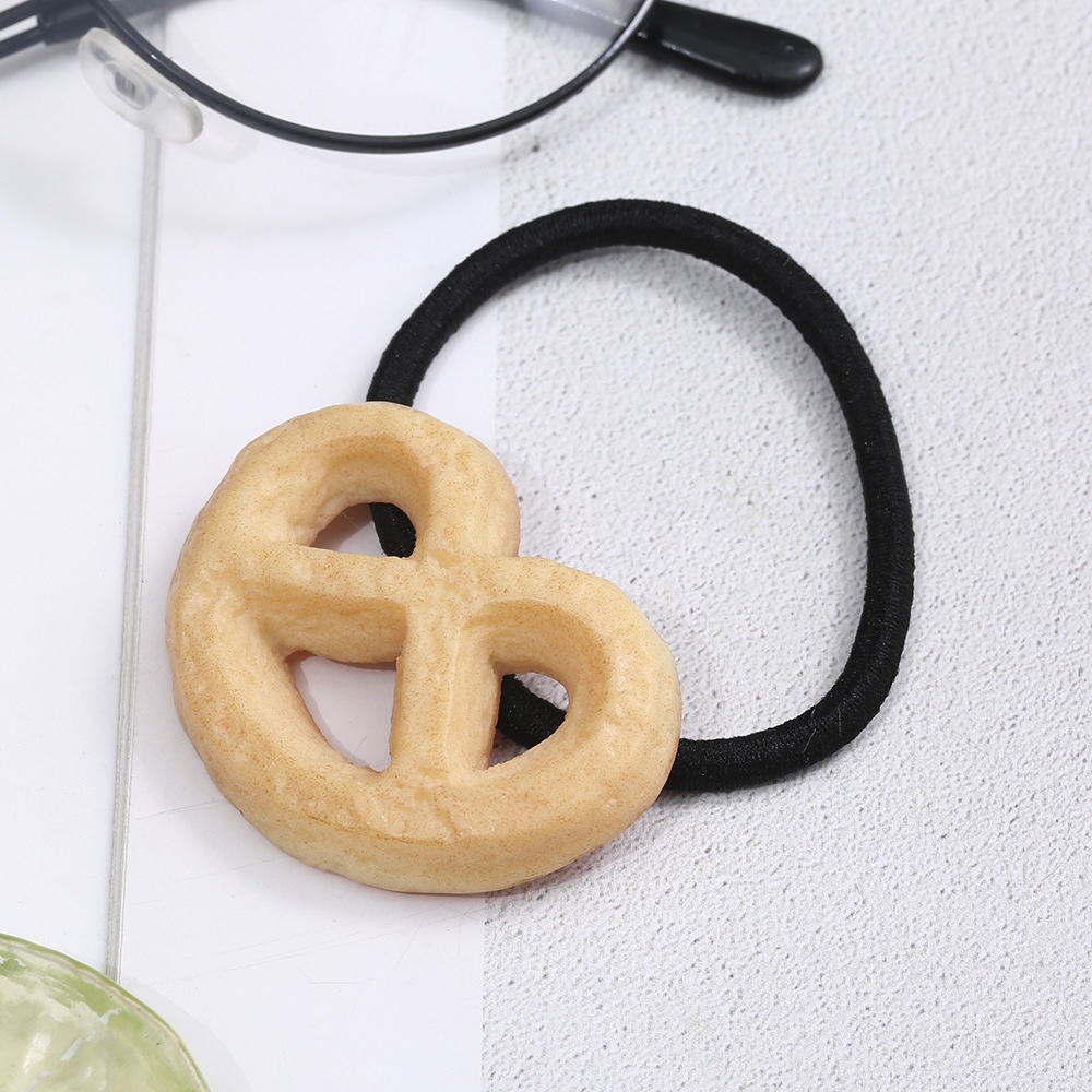 Dây buộc tóc hình bánh quy bằng nhựa resin đáng yêu ngộ nghĩnh dành cho nữ