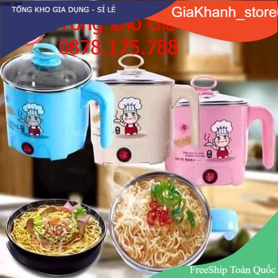 Ca Nấu Mì Đa Năng Siêu Tốc, Nồi Lẩu Điện Mini 18cm Công Suất 600W