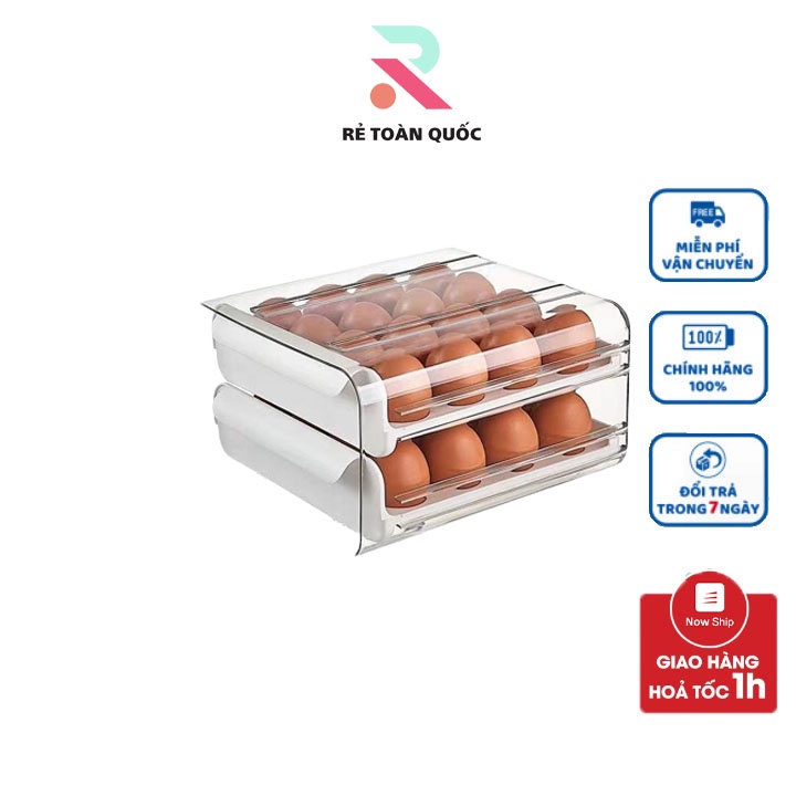 khay nhựa để trứng 2 tầng 32 ô - Khay Đựng Trứng TIỆN ÍCH cao cấp dùng đê tủ lạnh