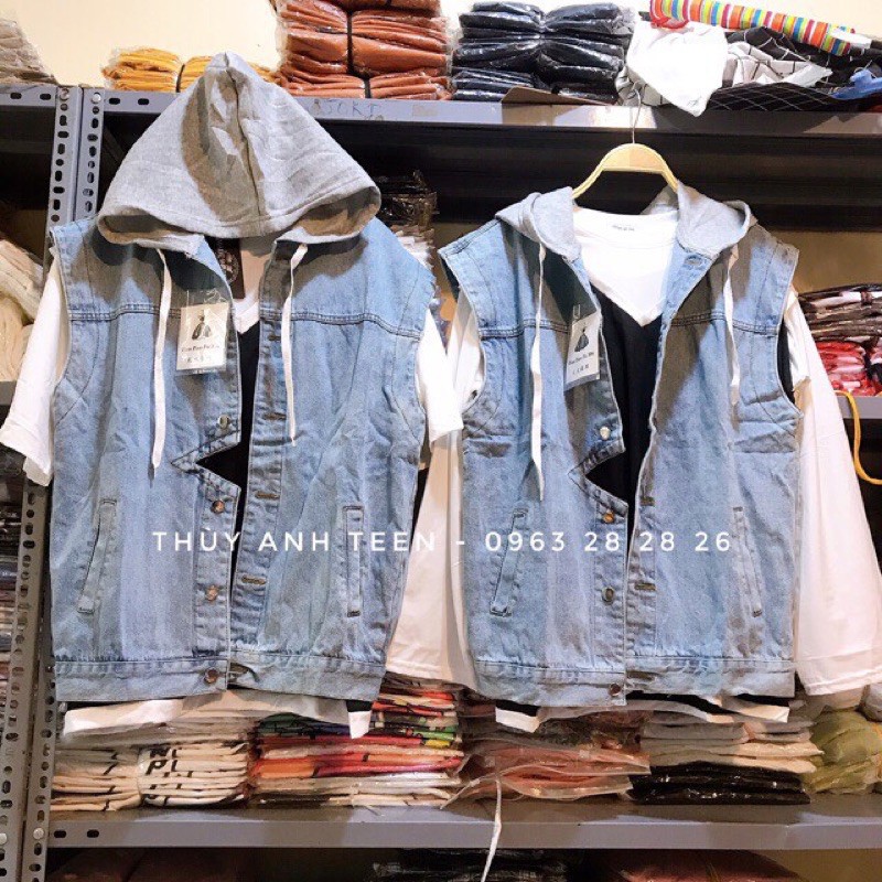 áo khoác jean gile dáng dài có mũ nam nữ mặc được | BigBuy360 - bigbuy360.vn