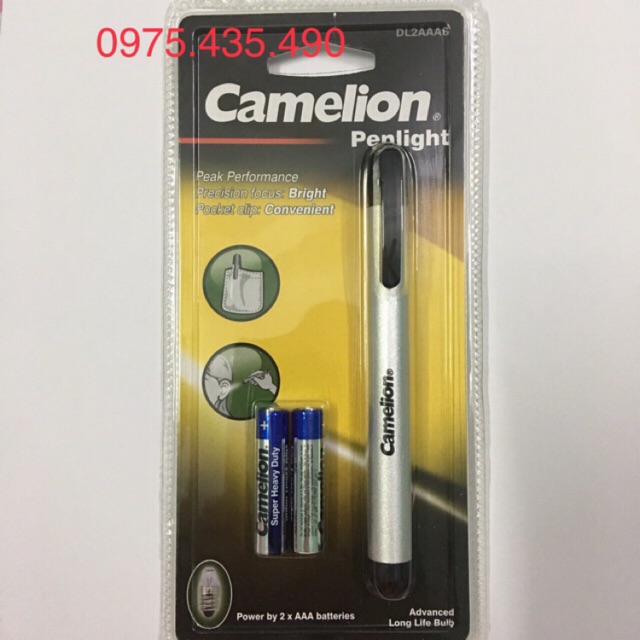Đèn Bút Camelion Soi Tai - Mũi - Họng Penlight Kèm 2 Pin AAA Camelion