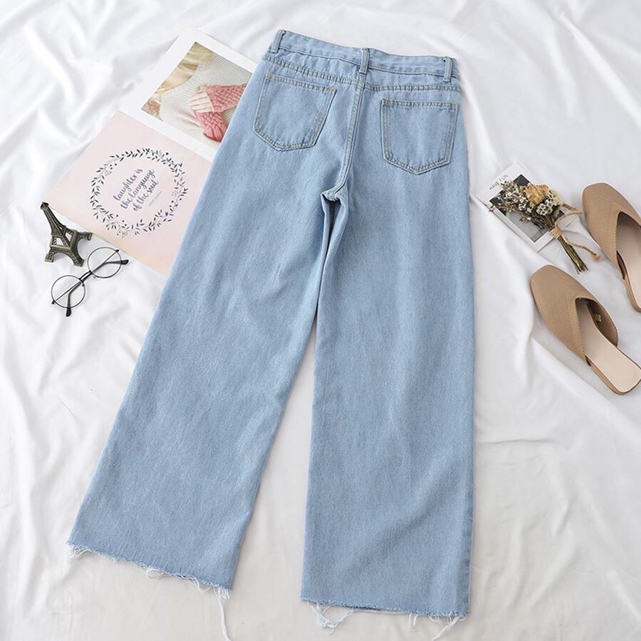 Quần Baggy jean nữ trơn siêu hot NNH8888 cao cấp NNH710