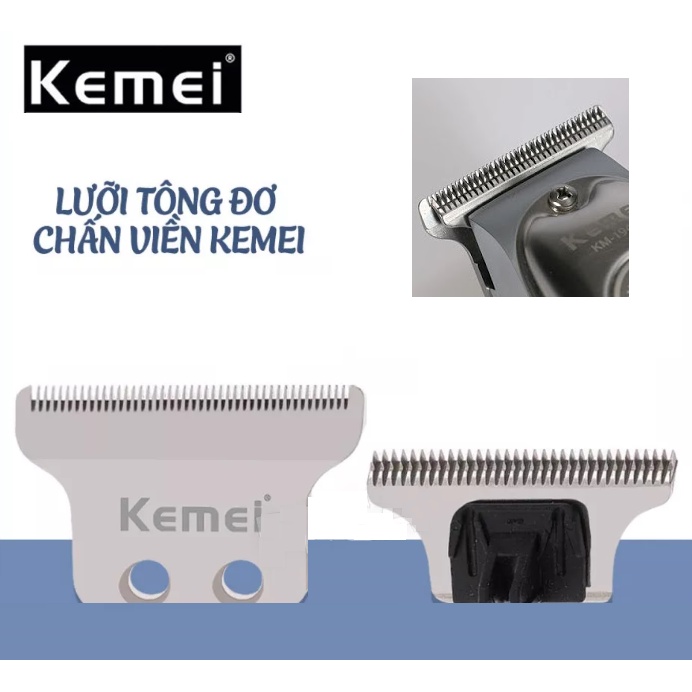 Bộ Lưỡi Thay Thế Tông Đơ Chấn Viền Kemei KM - 1949 Bằng Thép Không Gỉ
