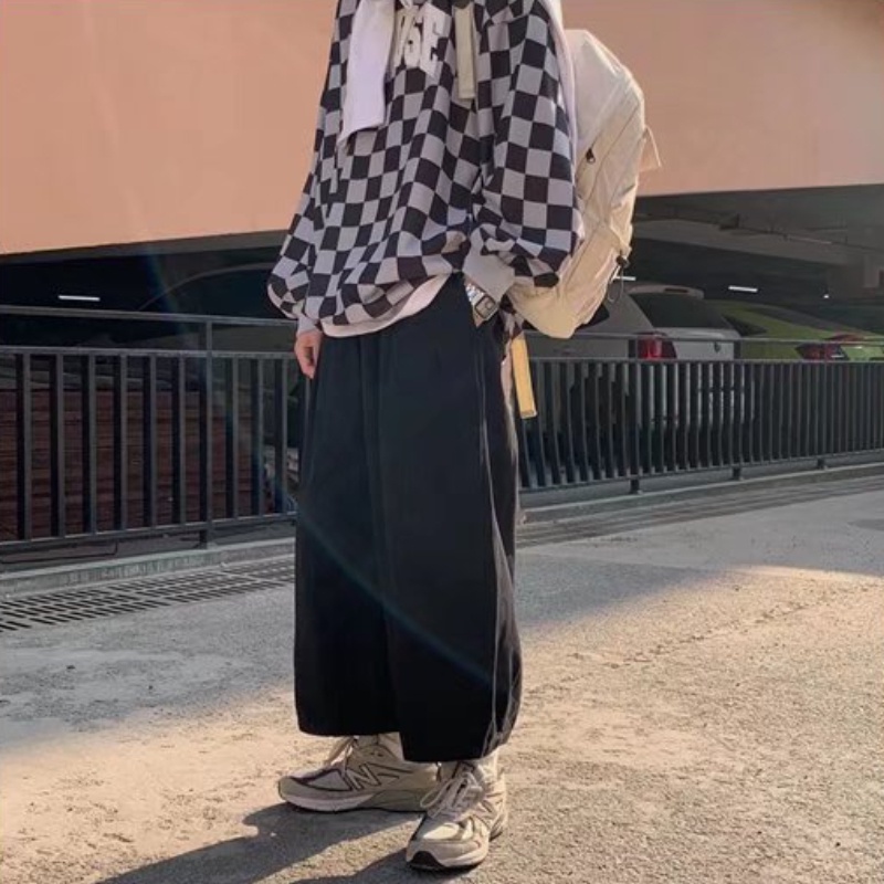 Quần ống rộng Màu Nâu Phong Cách Retro Nhật Bản Thời Trang Mùa Hè Cho Nam