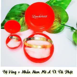 🙏 Bộ Vòng + Nhẫn Nam Mô A Di Đà Phật có hộp y hình