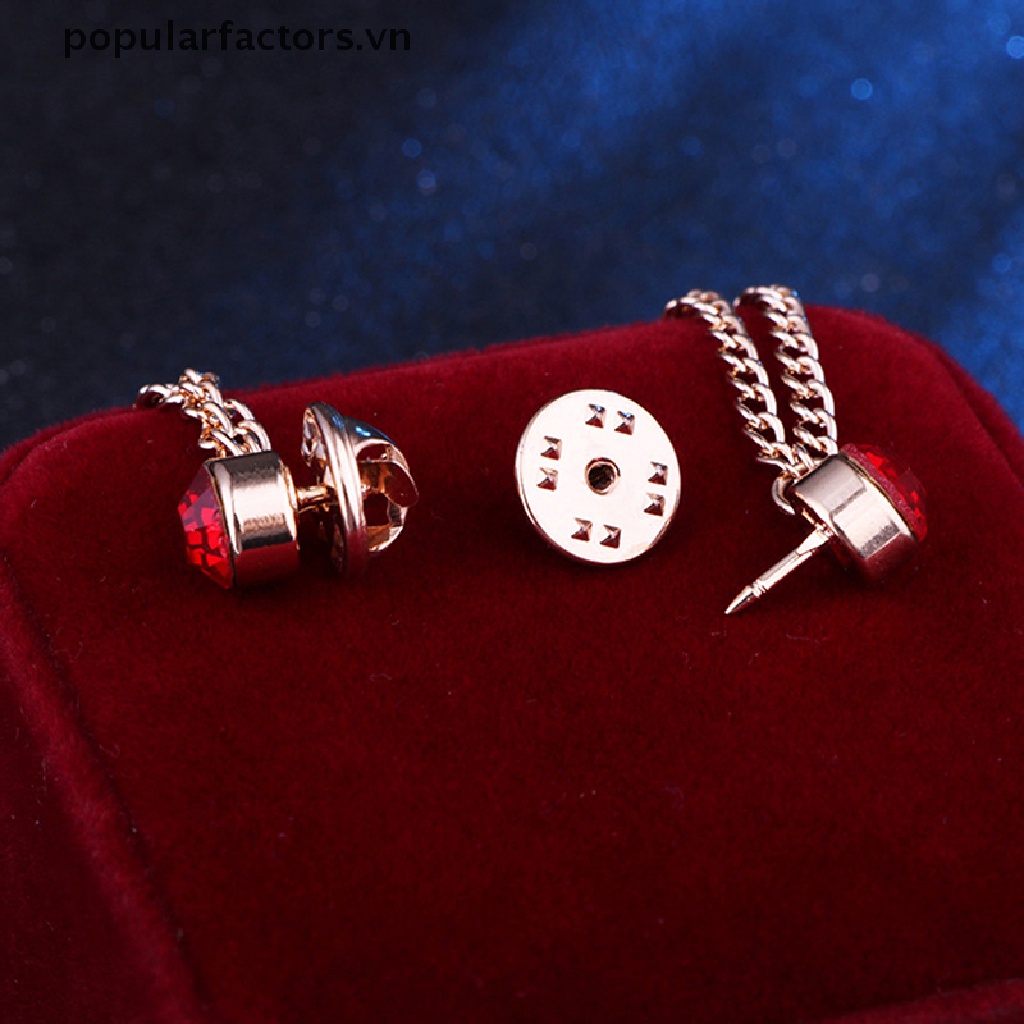 [Phổ Biến] Trâm Cài Áo Sơ Mi Đính Đá Phối Dây Xích Tua Rua Trang Trí Cổ Áo Sơ Mi Corsage [VN]