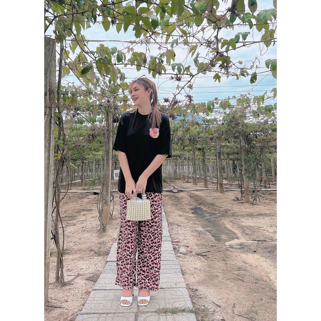 Set Quần Ống Rộng Nữ Cao Cấp, Thun Cotton, 45kg đến 80kg vừa, P351