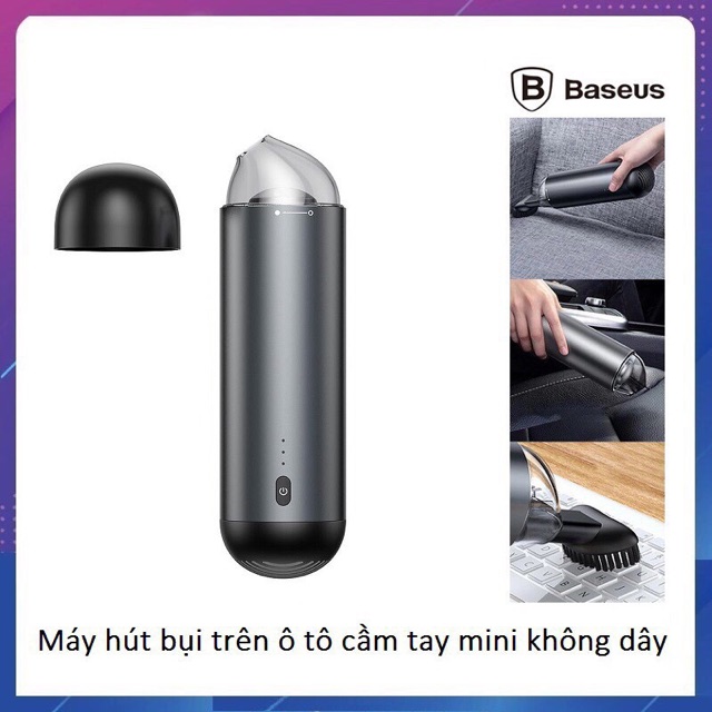 Máy hút bụi không dây dùng xe hơi Baseus Capsule kích thước siêu nhỏ, lực hút 4000 PA mạnh mẽ, chất liệu cao cấp