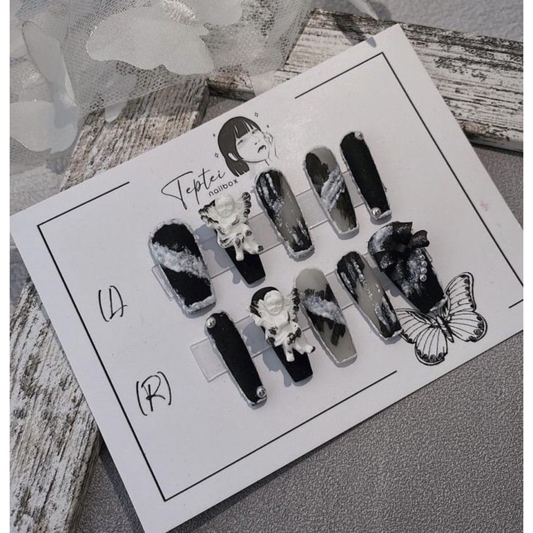 NAIL BOX MÓNG ÚP THIẾT KẾ HALLOWEEN - KÈM THEO DŨA VÀ KEO GẮN