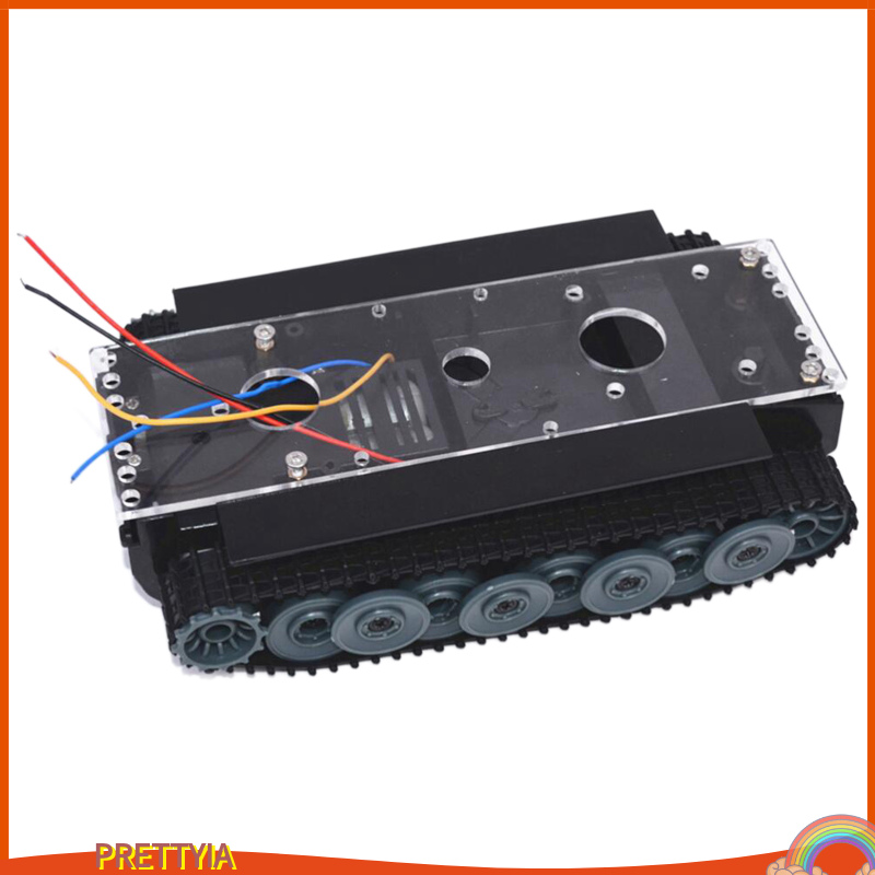 [PRETTYIA]Acrylic 1/32 RC Tank Chassis Kit DIY Education Electronic Robotics Kit