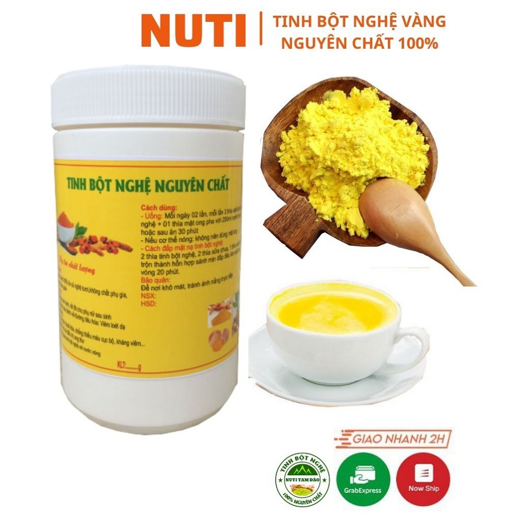 Tinh bột nghệ vàng nguyên chất TAM ĐẢO 500g, tinh bột nghệ vàng đỏ nghệ viên làm đẹp chữa đau dạ dày liền sẹo vết thâm