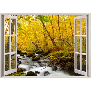 Tranh dán tường cửa sổ 3D cảnh đẹp thiên nhiên VTC VT0241 kim sa