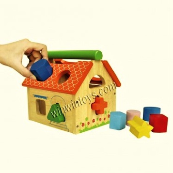 Nhà thả 12 khối Winwintoys - Đồ chơi gỗ hình khối, phát triển tư duy toán học và không gian cho trẻ