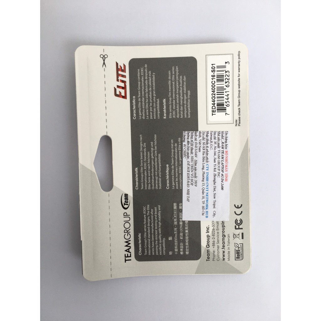 [Mã ELMS05 giảm 5% đơn 300k]Ram Laptop 4GB DDR4 Bus 2400 Teamgroup Networkhub phân phối | BigBuy360 - bigbuy360.vn
