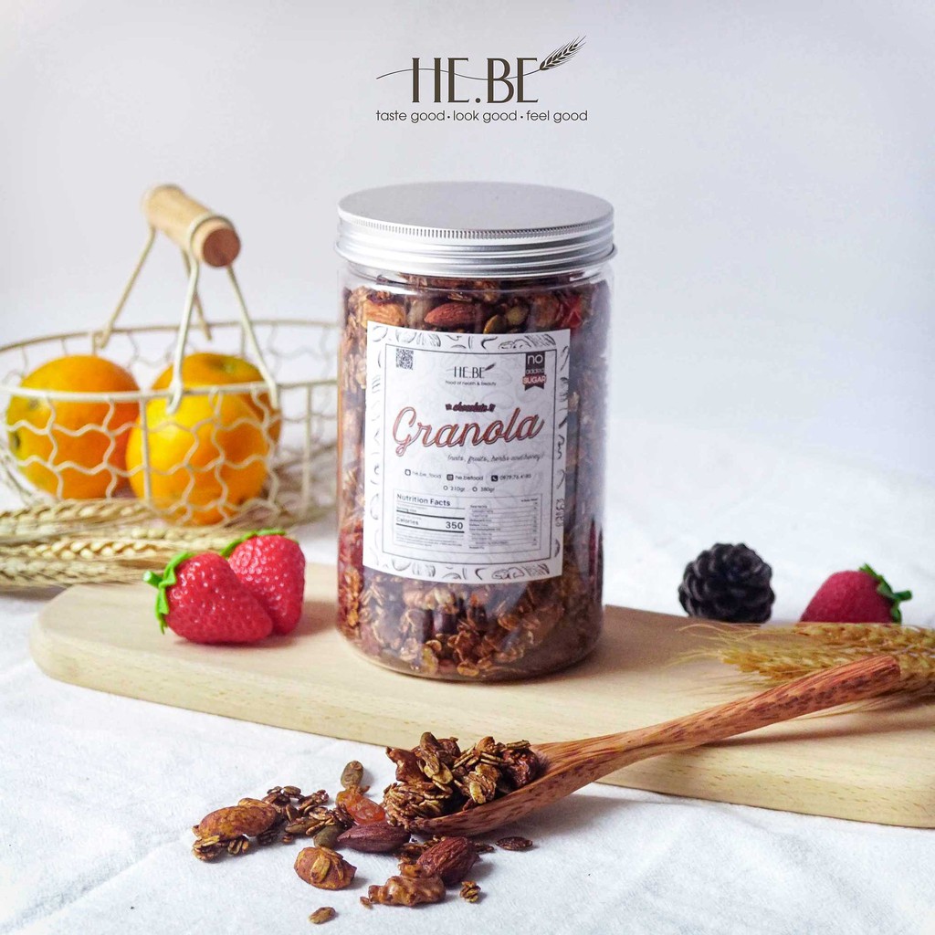 [Mã 267FMCGSALE giảm 8% đơn 500K] 500g Granola Cacao Ăn Kiêng HeBe Không Đường - Ngũ Cốc Giảm Cân Tự Nhiên | BigBuy360 - bigbuy360.vn
