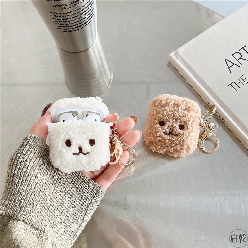 Vỏ Bảo Vệ Hộp Sạc Tai Nghe Bluetooth Compatible for Airpods 1/2 Pro Thêu Hình Chú Chó Dễ Thương Kèm Móc Treo Tiện Dụng