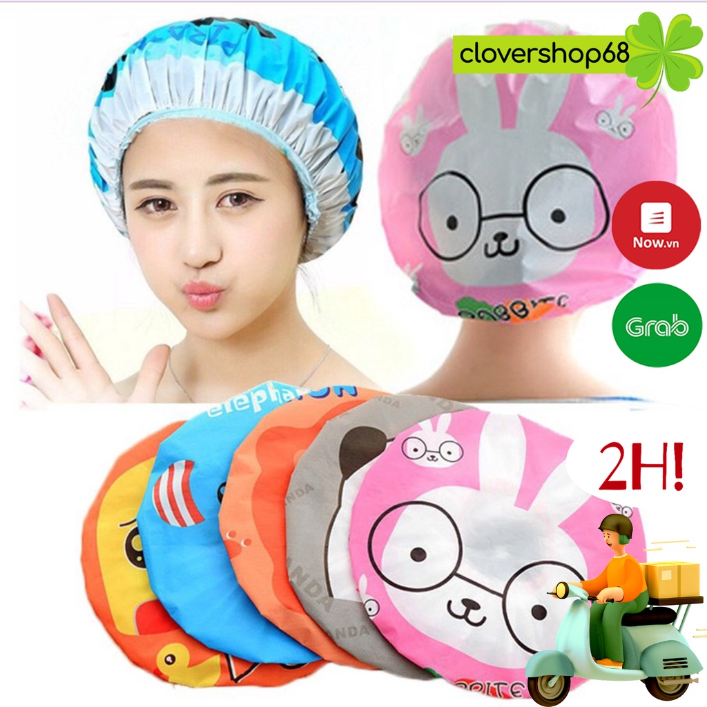 Mũ chùm tóc khi tắm chống ướt - Mũ ủ tóc   Clovershop68