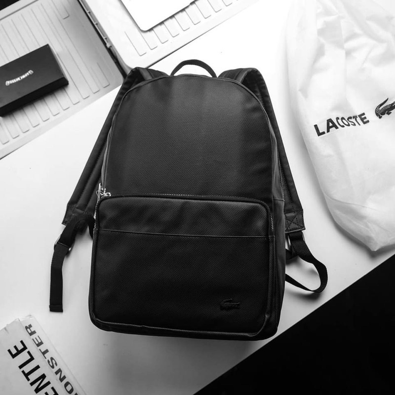 TNS - Balo form vuông  có ngăn laptop Lacoz Backpack--màu đen classic