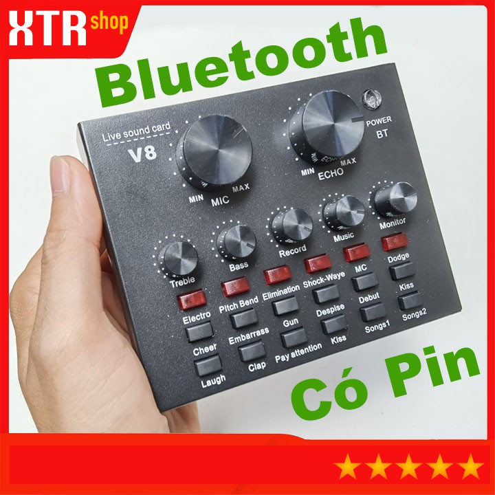 Vang Mini Karaoke, Kết Hợp Của Vang Cơ Và Vang Số, Sound Card V8 Karaoke, Thu Âm, Livestream, Có Bluetooth, Bản Quốc Tế