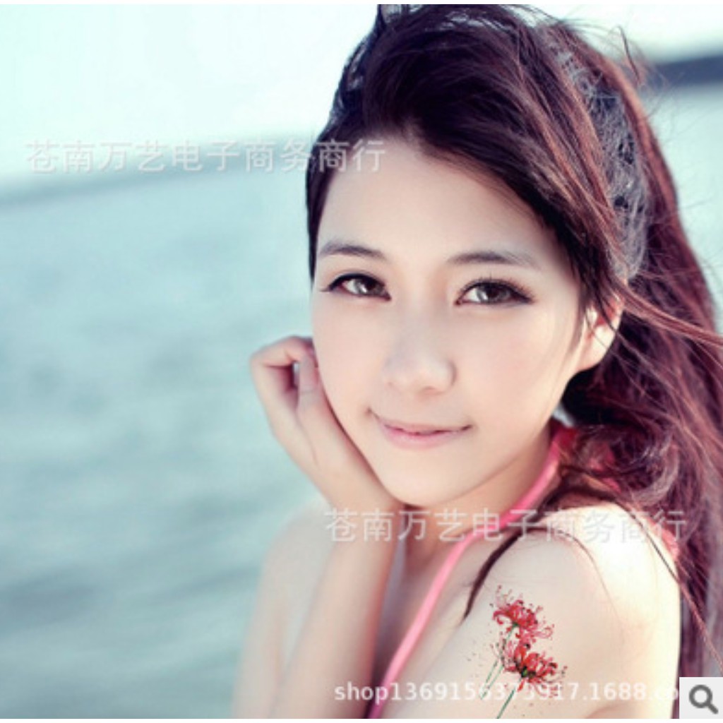 Hình xăm dán hoa bỉ ngạn đẹp 10x6cm