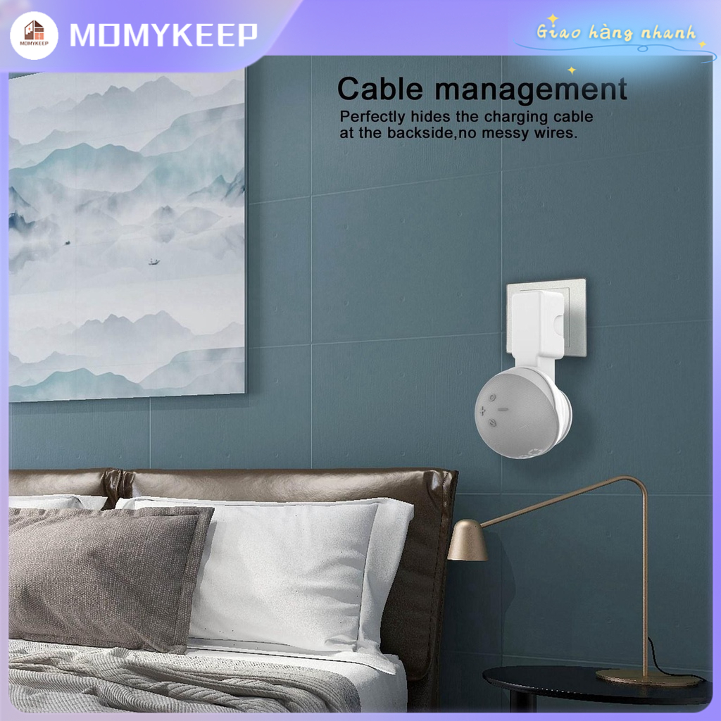 MOMYKEEP Giá treo móc tường đỡ phù hợp cho loa thông minh thế hệ thứ 4 Echo Dot