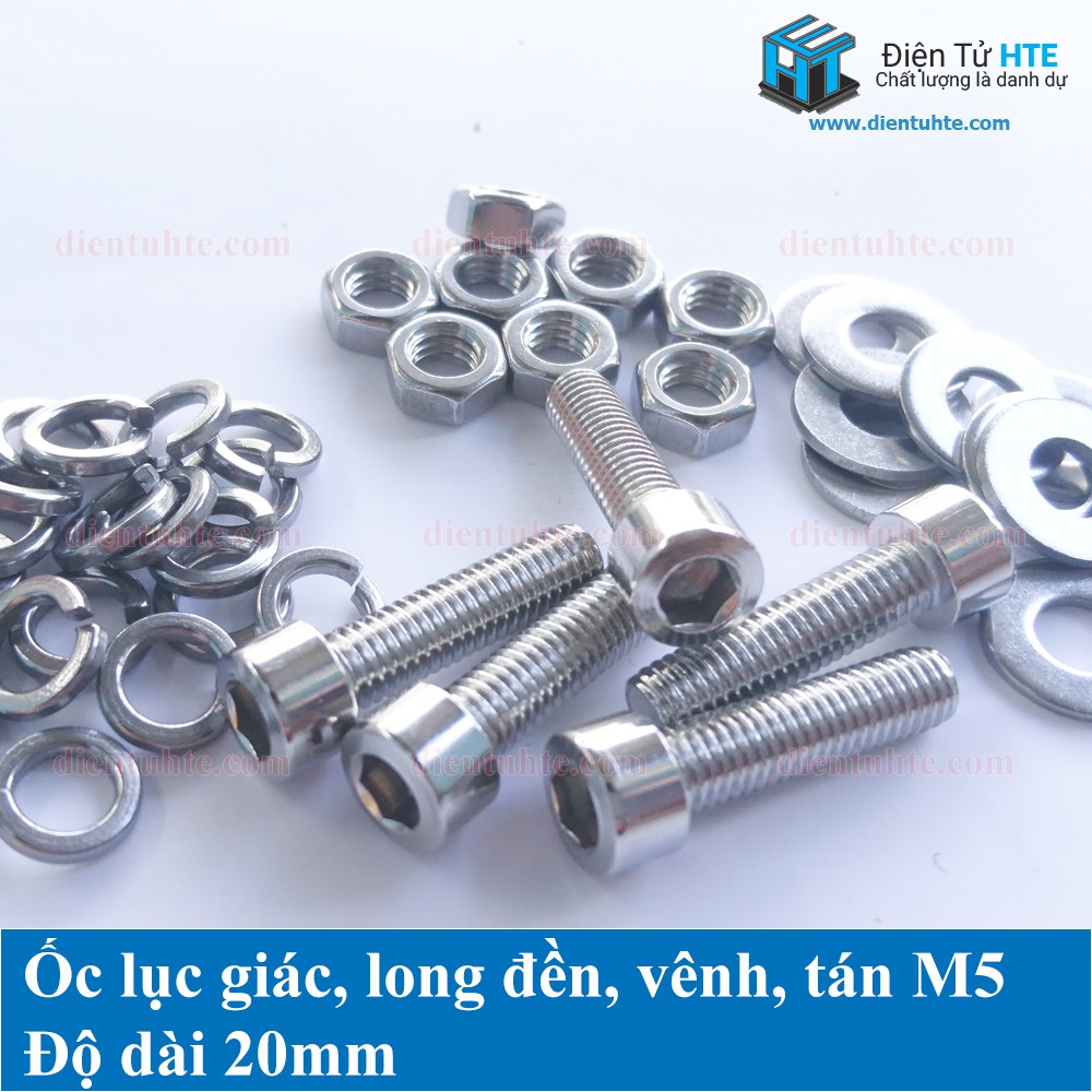 Ốc lục giác M5 kèm long đền, vênh, tán