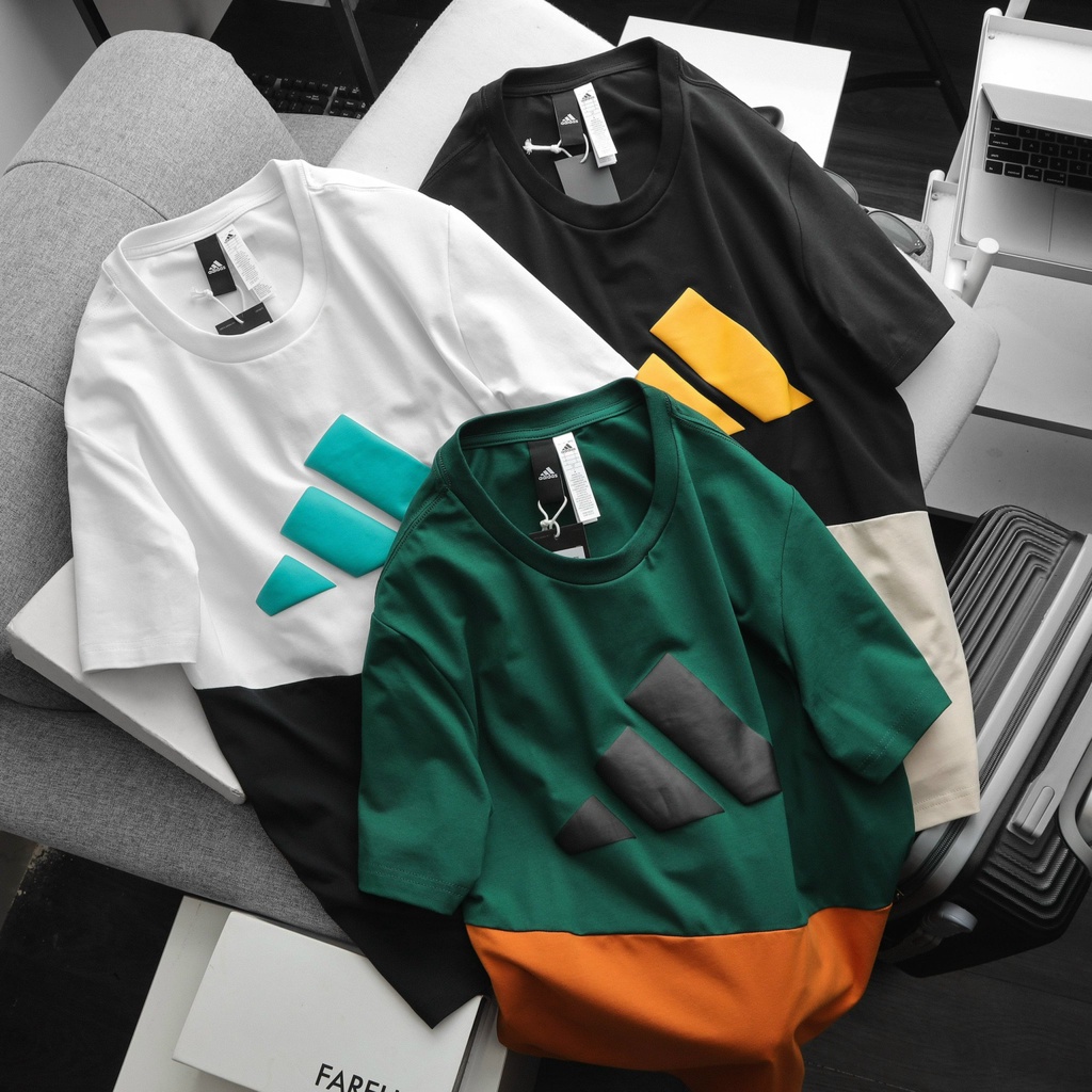 Áo thun thời trang phối màu cá tính, công nghệ in phồng cao cấp