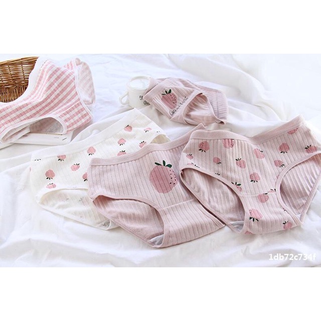 Quần Lót Cotton Co Dãn 4 Chiều Quả Dâu CuTe ( Chọn Màu )