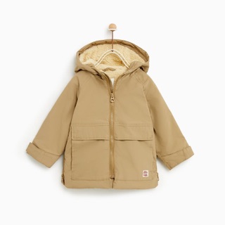 [ZARA XUẤT XỊN] Áo khoác kaki lót lông cừu cho bé