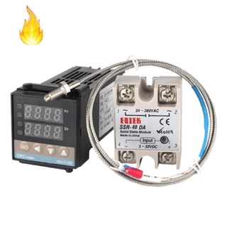 Rơ Le Điều Khiển Nhiệt Độ Kỹ Thuật Số Rex-C100 Pid + Bộ Điều Khiển Nhiệt Độ + Nhiệt Kế Điện Tử + Lõi Rắn 40da