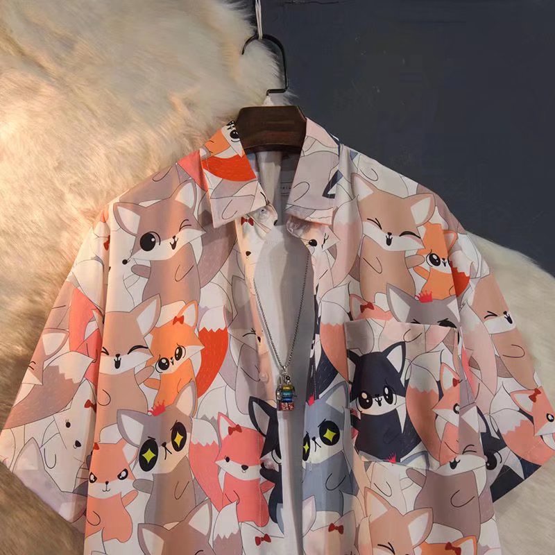 Áo Sơ Mi Dáng Rộng Tay Ngắn In Họa Tiết Phong Cách Thời Trang Hawaii Cho Nam Giới size M-3XL