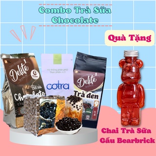 Set Trà Sữa Chocolate Tự Pha Tại Nhà 50 - 60Ly (TC Cotra II + Đường Đen Việt Nam + Trà số 9 Delite + DT39 500g)