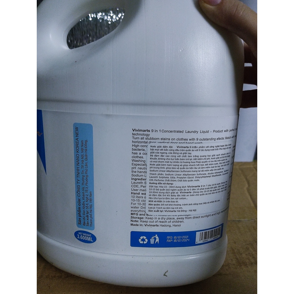 Nước giặt Xả Dni Kist can 3,6L HÀNG VIỆT NAM CHẤT LƯỢNG CAO, giữ quần áo thơm lâu, sạch bẩn