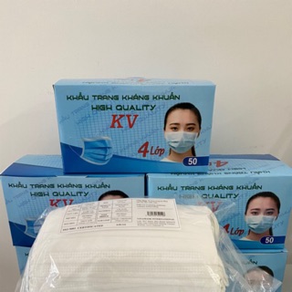 Khẩu trang Y Tế 4 lớp kháng khuẩn , gói 50 cái