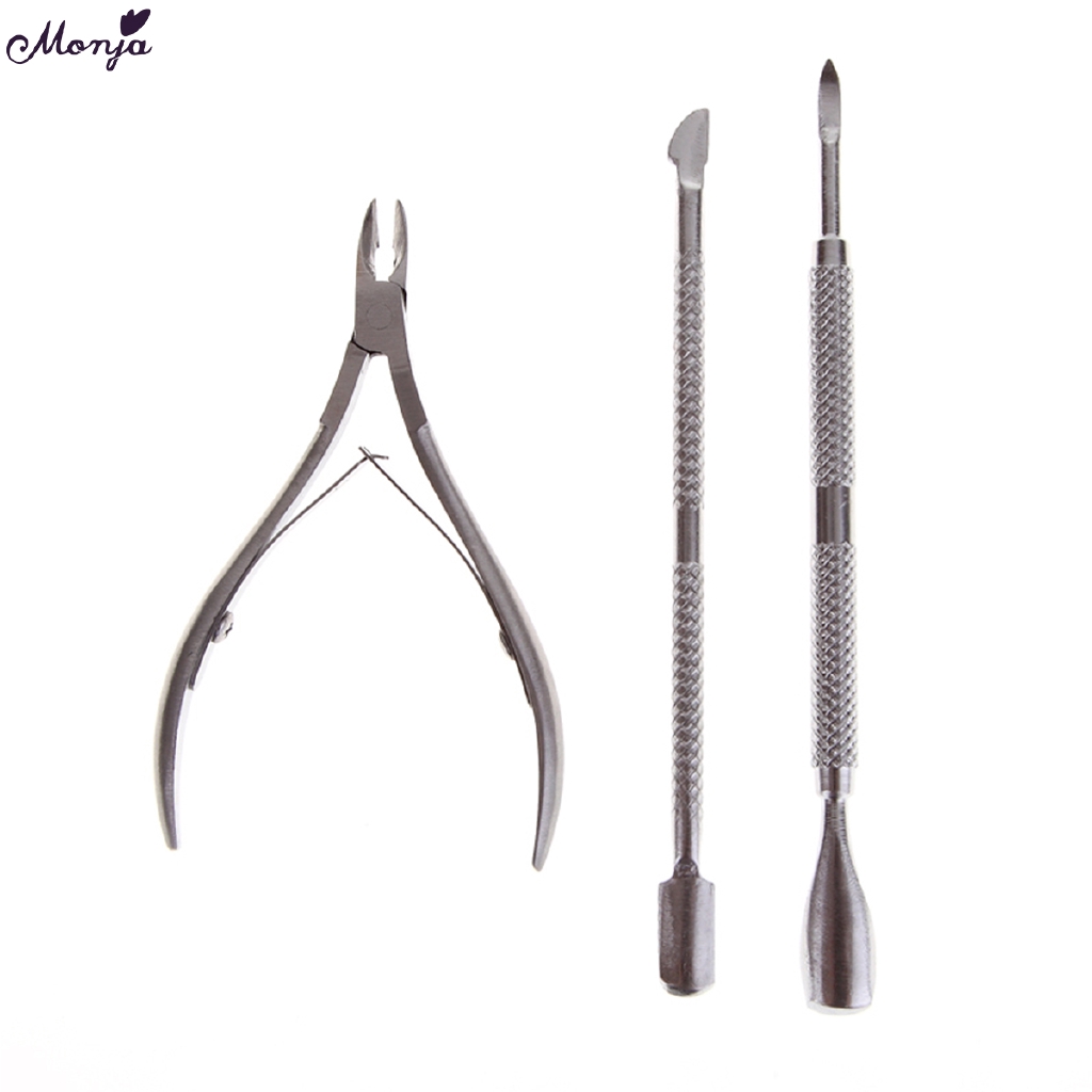 Bộ dụng cụ làm móng MONJA bằng thép không gỉ 10 kiểu khác nhau chăm sóc tiện lợi