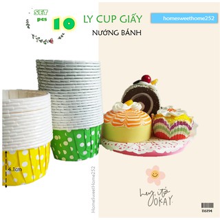Set 10 cup giấy nướng bánh cupcake