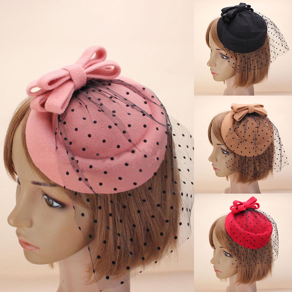 Kẹp tóc kèm mạng che mặt dự tiệc sang trọng cho nữ