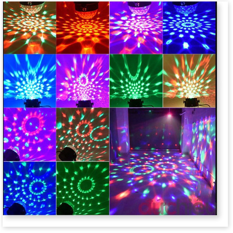 Đèn LED 7 màu vũ trường cảm ứng nhạc Sunha, bóng đèn LED trụ, đèn LED xoay 7 màu sân khấu chớp theo nhạc,MBS879